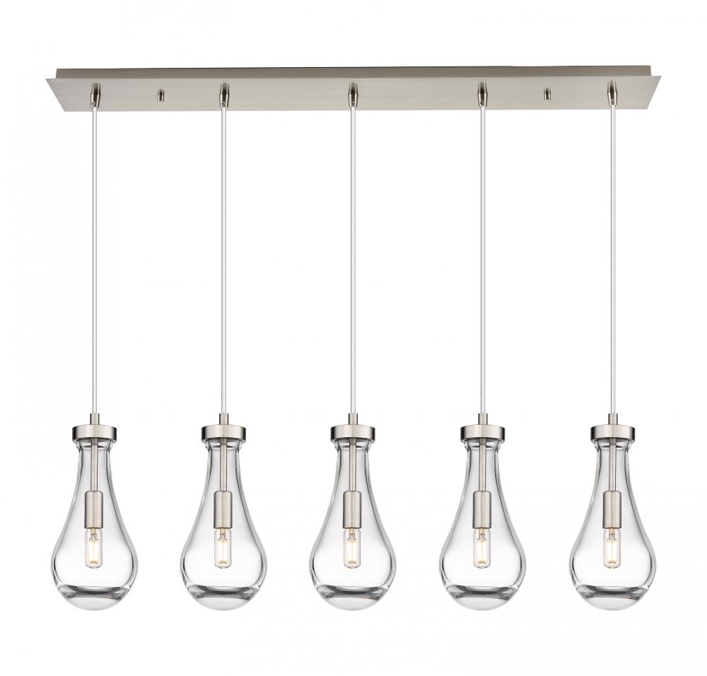 Owego - 5 Light - 37 inch - Brushed Satin Nickel - Linear Pendant