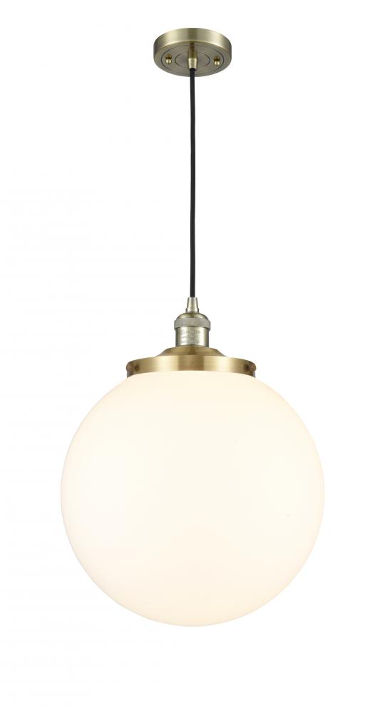 Beacon - 1 Light - 14 inch - Antique Brass - Cord hung - Mini Pendant