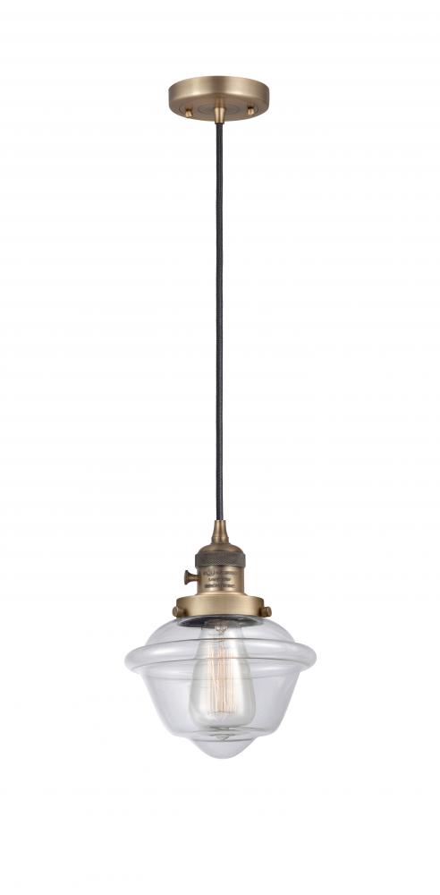 Oxford - 1 Light - 7 inch - Brushed Brass - Cord hung - Mini Pendant