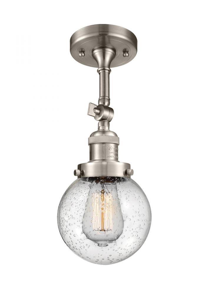 Beacon - 1 Light - 6 inch - Brushed Satin Nickel - Adjustable Semi-Flush Mount