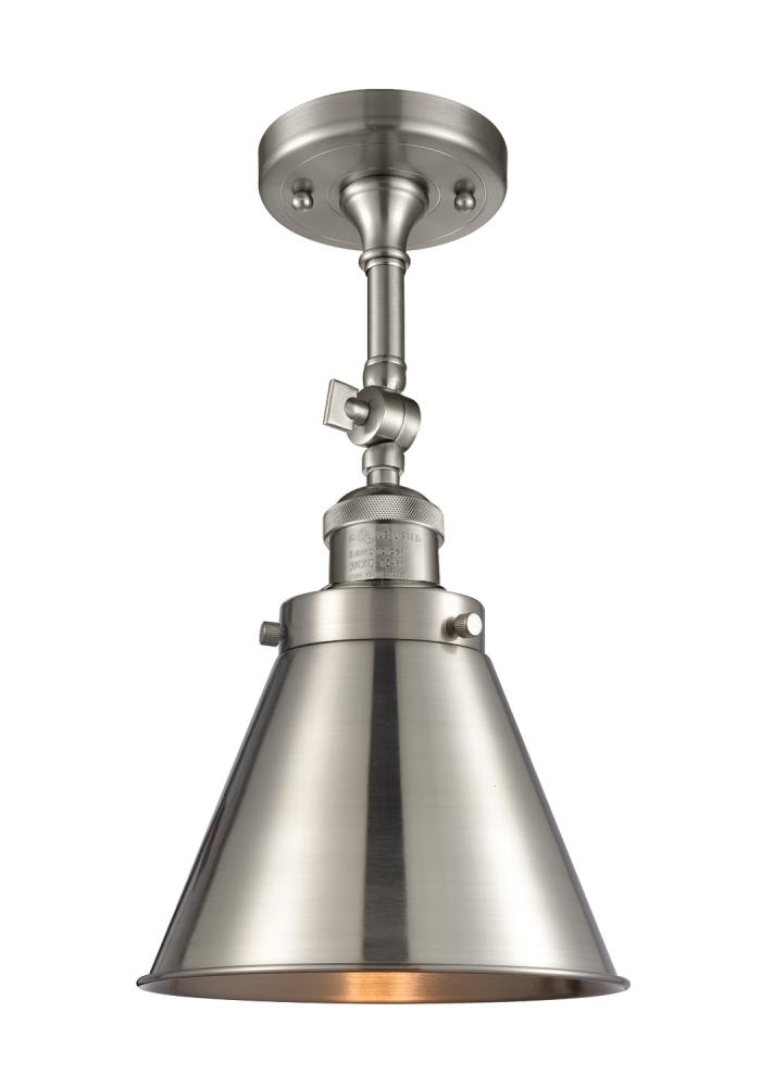 Appalachian - 1 Light - 8 inch - Brushed Satin Nickel - Semi-Flush Mount