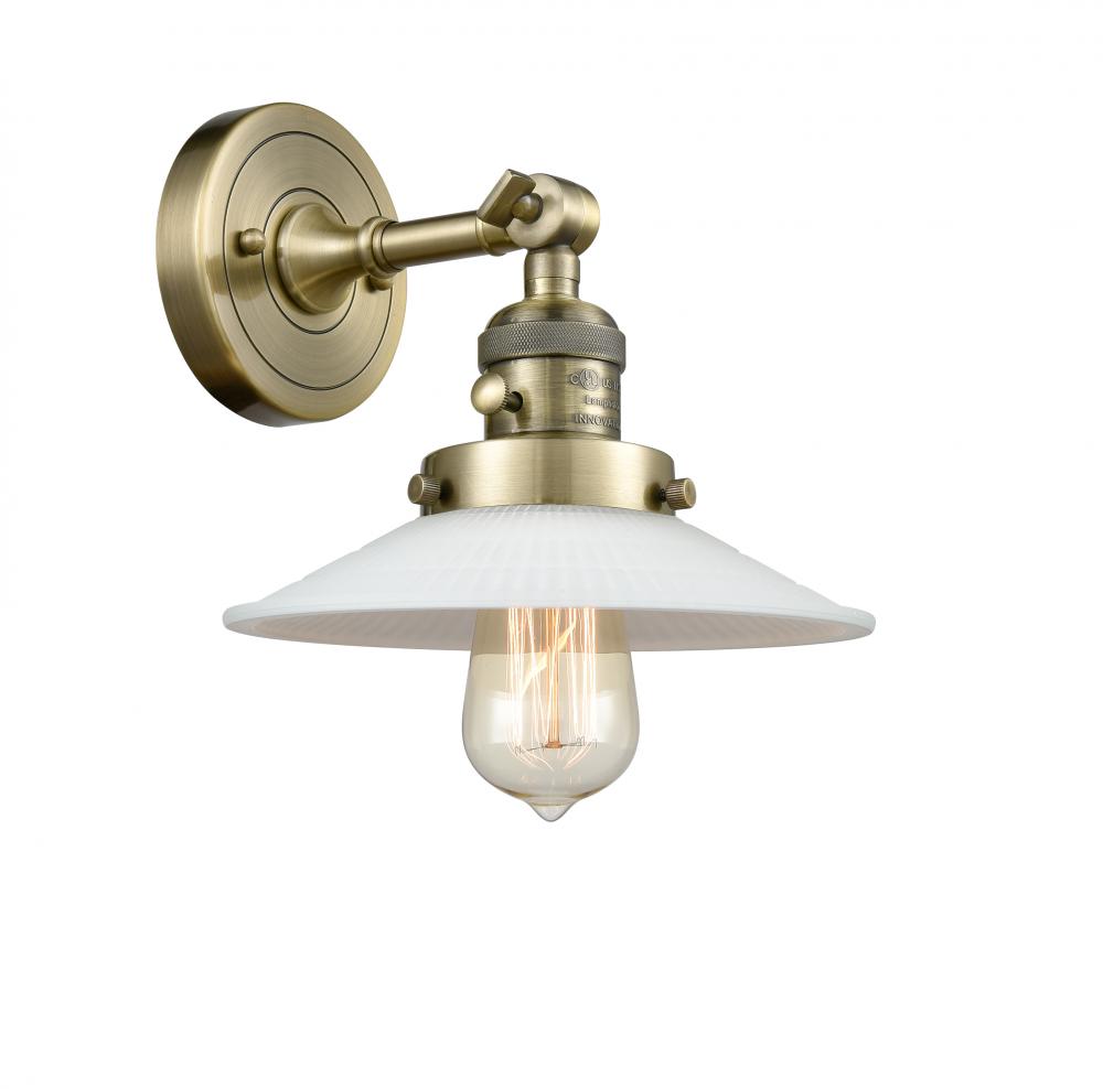 Halophane - 1 Light - 9 inch - Antique Brass - Sconce