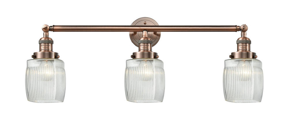 Colton - 3 Light - 32 inch - Antique Copper - Bath Vanity Light