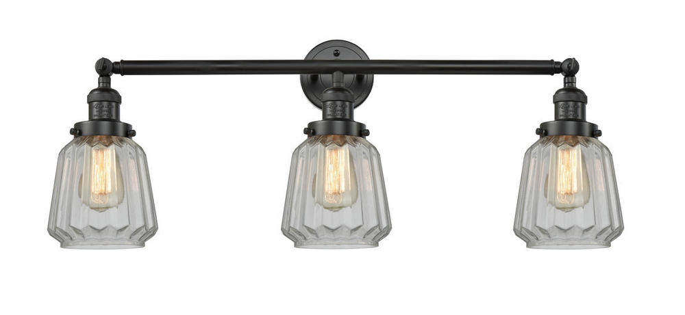 Chatham - 3 Light - 30 inch - Matte Black - Bath Vanity Light