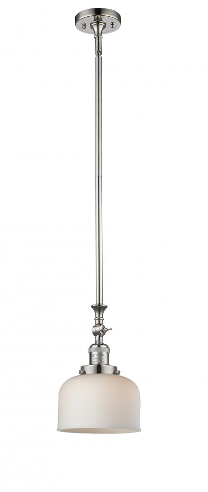 Bell - 1 Light - 8 inch - Polished Nickel - Stem Hung - Mini Pendant