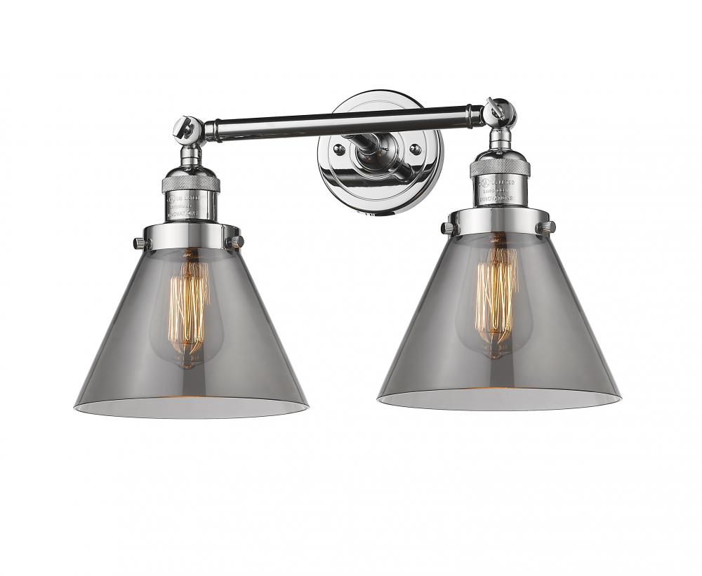 Cone - 2 Light - 18 inch - Polished Chrome - Adjustable Bath Vanity Light