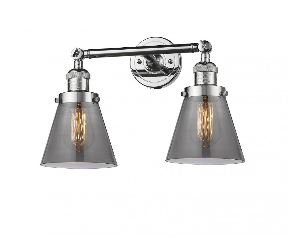 Cone - 2 Light - 16 inch - Polished Chrome - Adjustable Bath Vanity Light