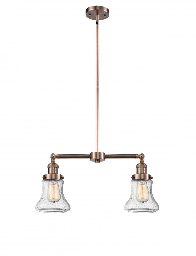 Bellmont - 2 Light - 21 inch - Antique Copper - Stem Hung - Adjustable Island Light