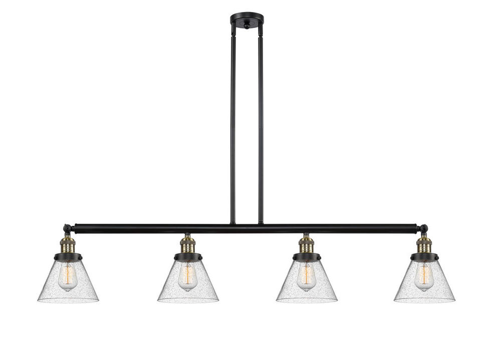 Cone - 4 Light - 52 inch - Black Antique Brass - Stem Hung - Adjustable Island Light