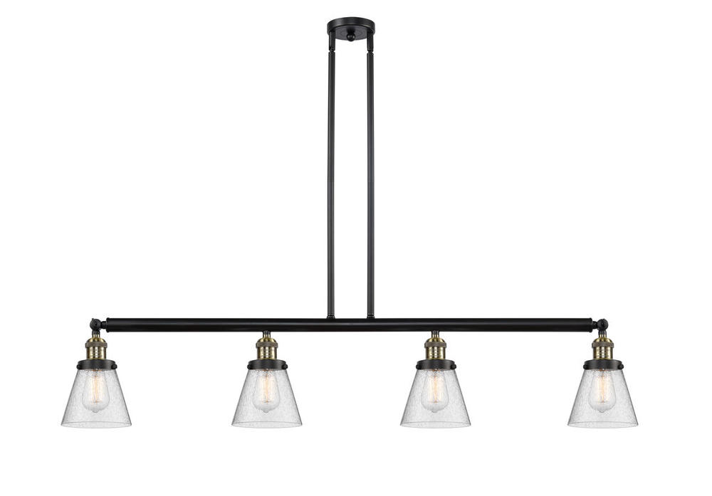 Cone - 4 Light - 51 inch - Black Antique Brass - Stem Hung - Adjustable Island Light