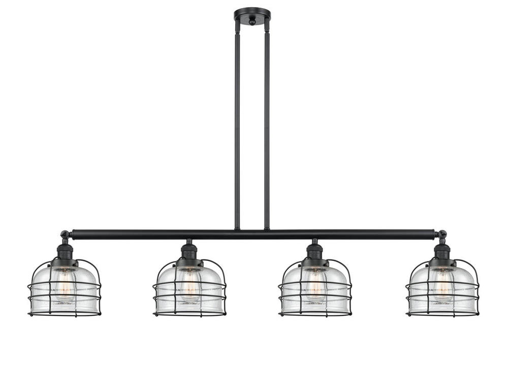 Bell Cage - 4 Light - 53 inch - Matte Black - Stem Hung - Island Light