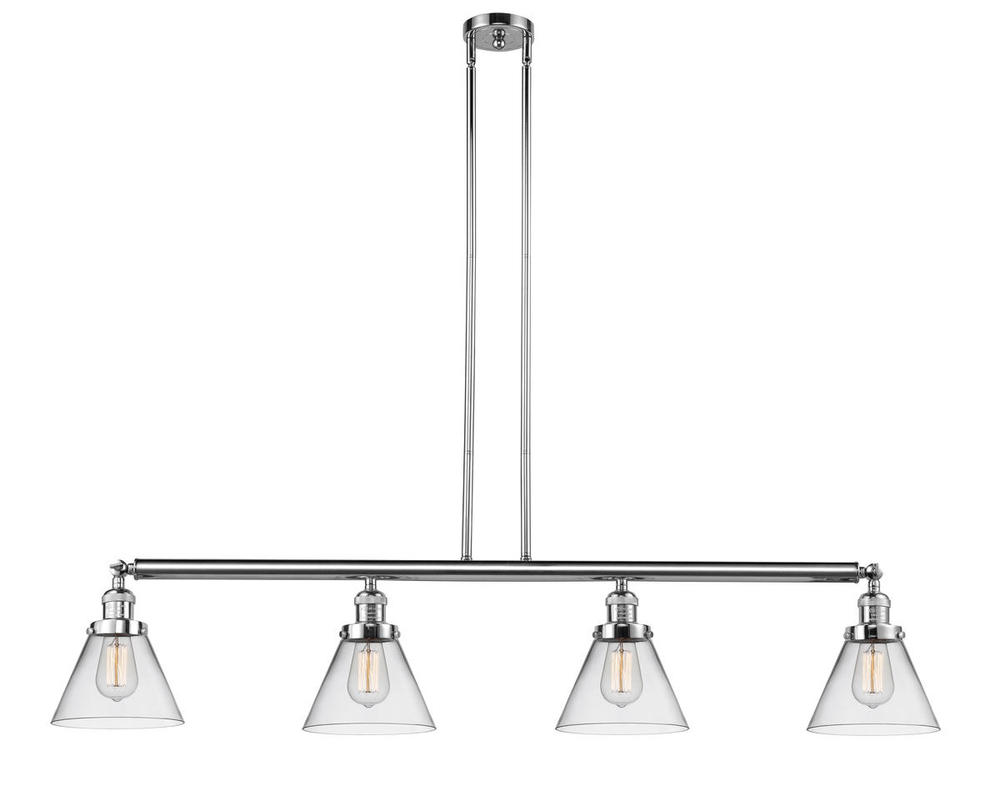 Cone - 4 Light - 52 inch - Polished Chrome - Stem Hung - Adjustable Island Light