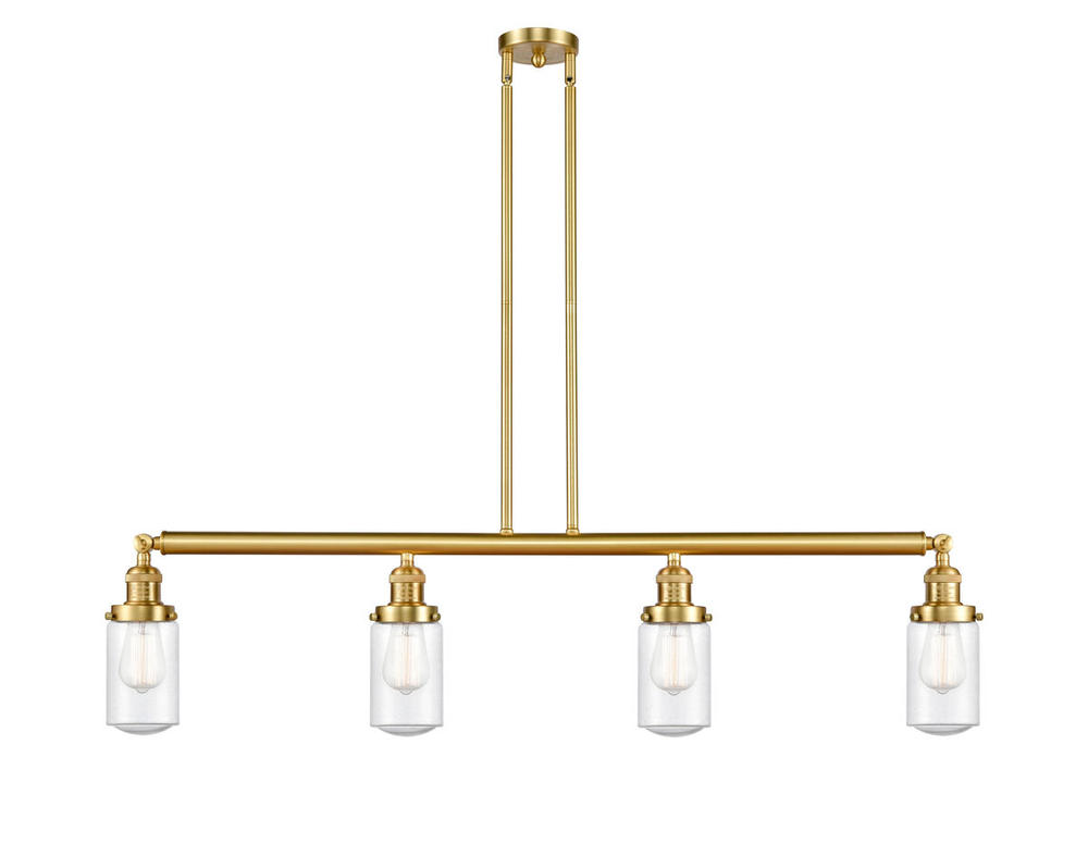 Dover - 4 Light - 49 inch - Satin Gold - Stem Hung - Adjustable Island Light