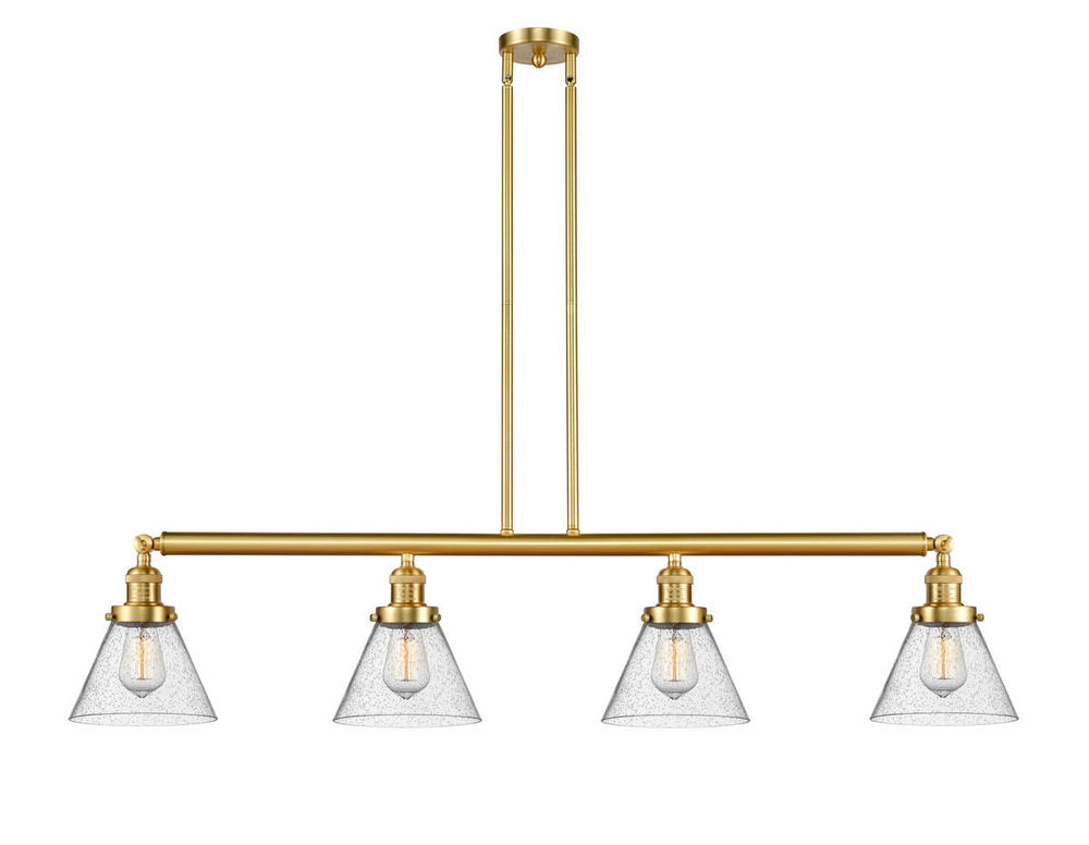 Cone - 4 Light - 52 inch - Satin Gold - Stem Hung - Adjustable Island Light
