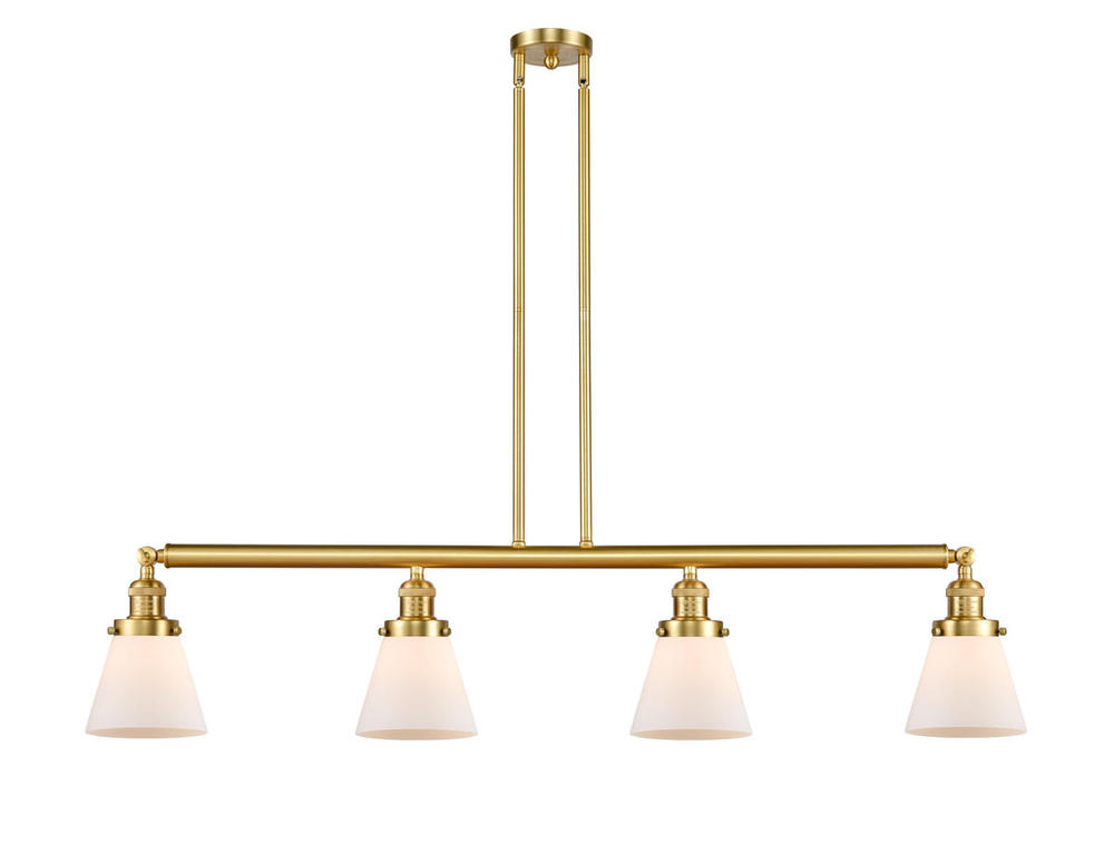 Cone - 4 Light - 51 inch - Satin Gold - Stem Hung - Adjustable Island Light