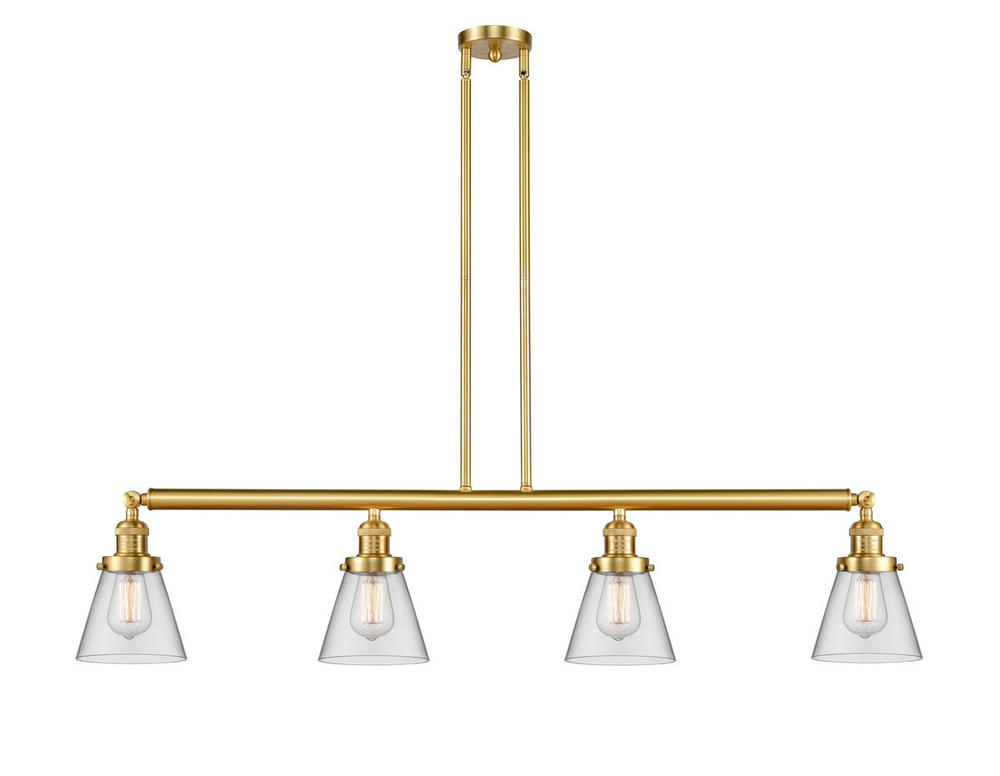 Cone - 4 Light - 51 inch - Satin Gold - Stem Hung - Adjustable Island Light