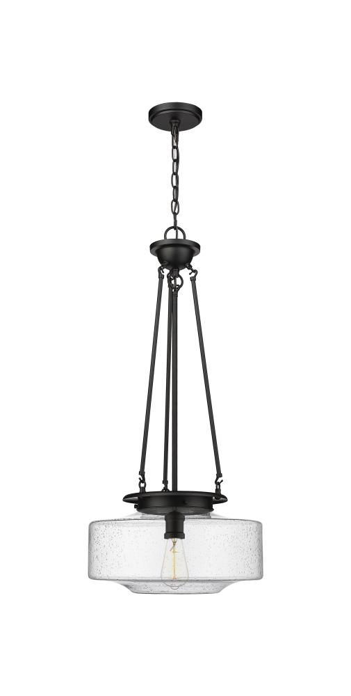 Bridgeton - 1 Light - 16 inch - Matte Black - Chain Hung - Pendant