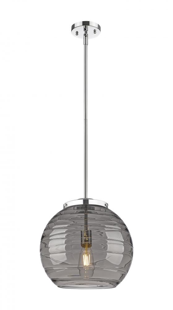 Athens Deco Swirl - 1 Light - 14 inch - Polished Chrome - Stem Hung - Pendant