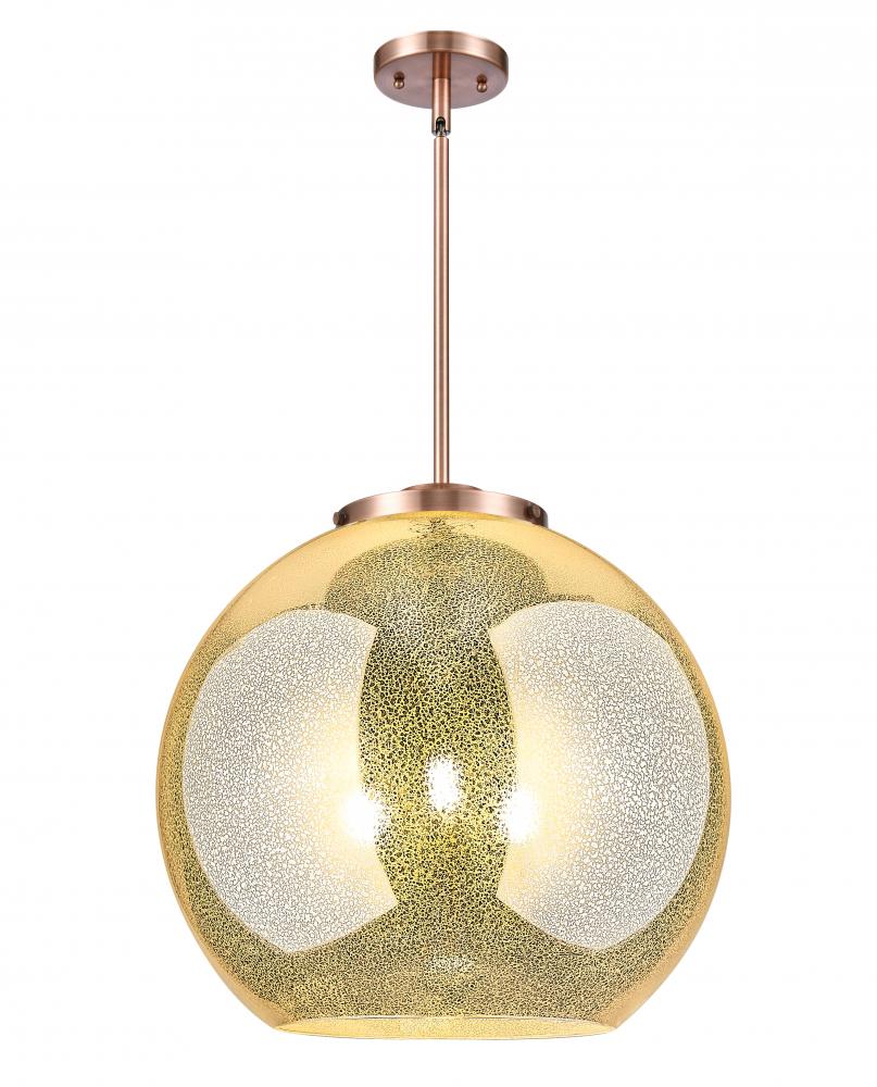 Athens - 3 Light - 18 inch - Antique Copper - Cord hung - Pendant