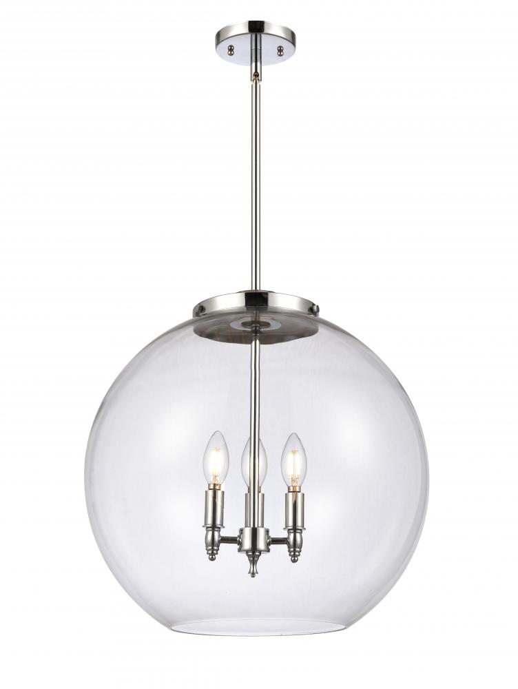 Athens - 3 Light - 18 inch - Polished Chrome - Cord hung - Pendant