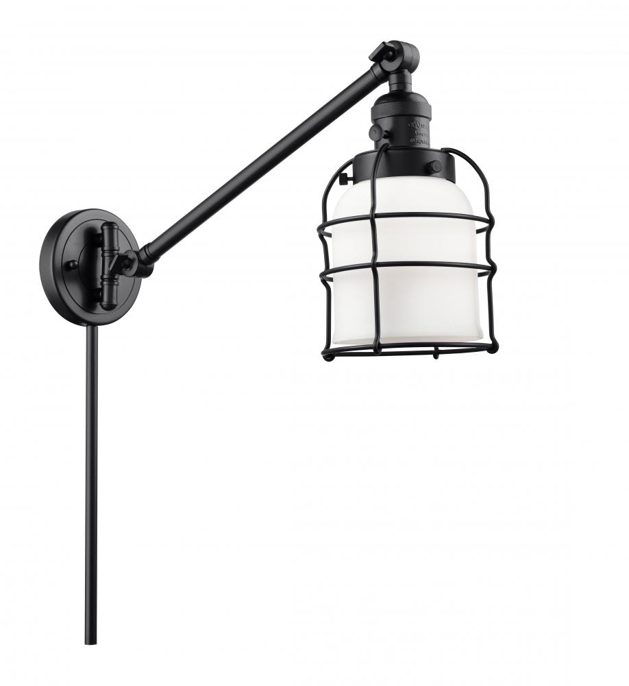 Bell Cage - 1 Light - 8 inch - Matte Black - Swing Arm