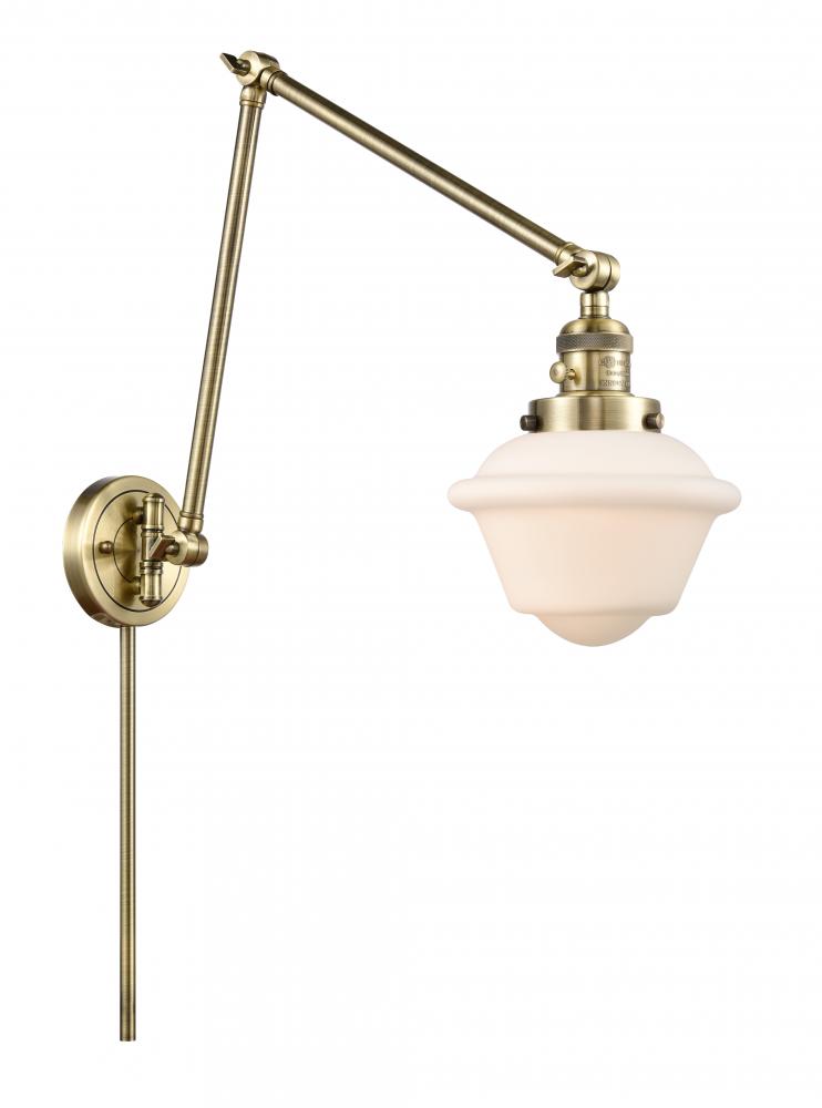 Oxford - 1 Light - 8 inch - Antique Brass - Swing Arm