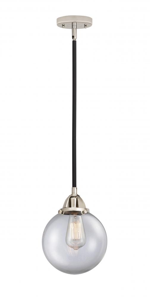 Beacon - 1 Light - 8 inch - Black Polished Nickel - Cord hung - Mini Pendant