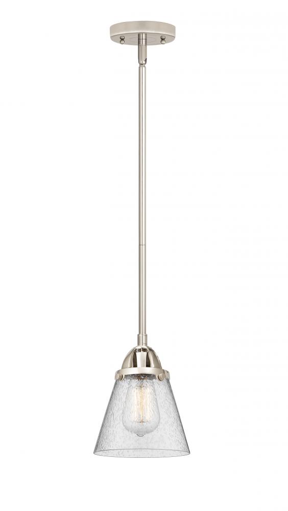 Cone - 1 Light - 6 inch - Polished Nickel - Cord hung - Mini Pendant