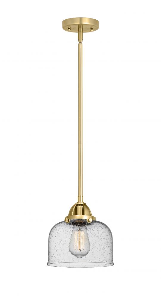 Bell - 1 Light - 8 inch - Satin Gold - Cord hung - Mini Pendant