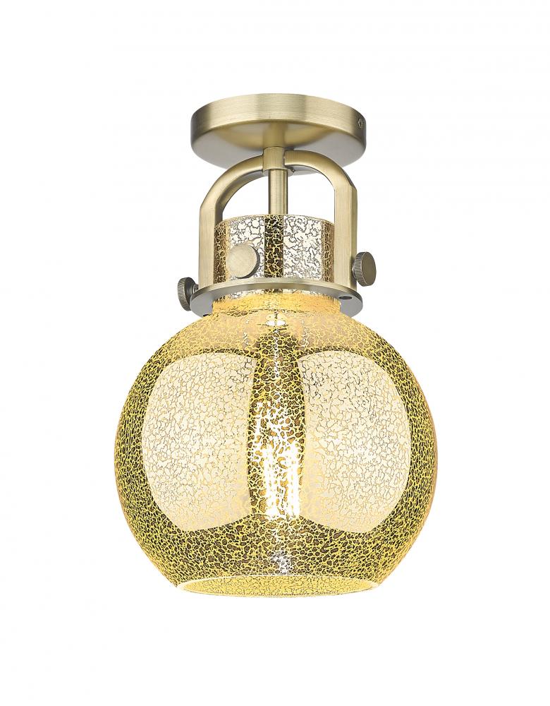 Newton Sphere - 1 Light - 8 inch - Brushed Brass - Flush Mount