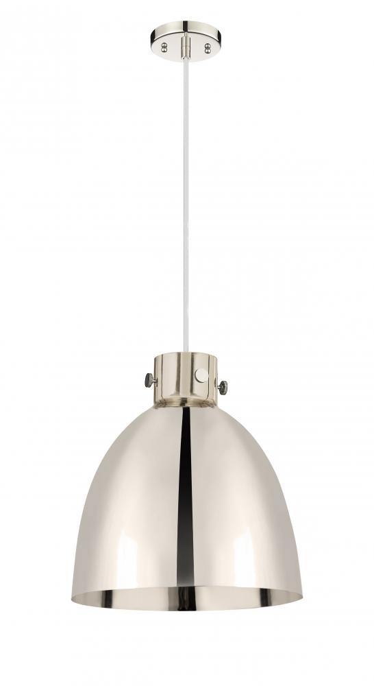 Newton Sphere - 1 Light - 14 inch - Polished Nickel - Cord hung - Pendant