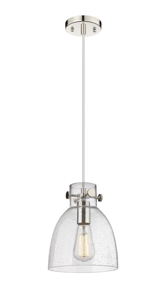 Newton Bell - 1 Light - 8 inch - Polished Nickel - Cord hung - Pendant