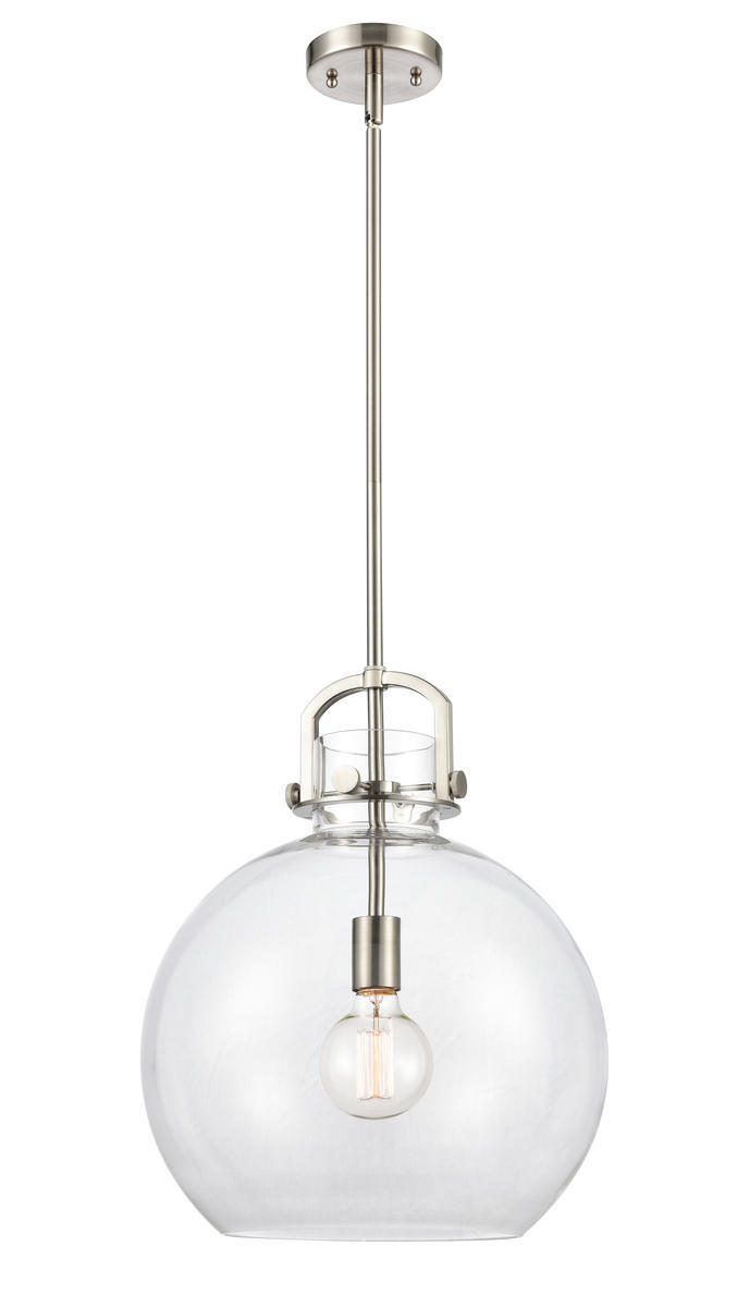 Newton Sphere - 1 Light - 14 inch - Brushed Satin Nickel - Cord hung - Pendant