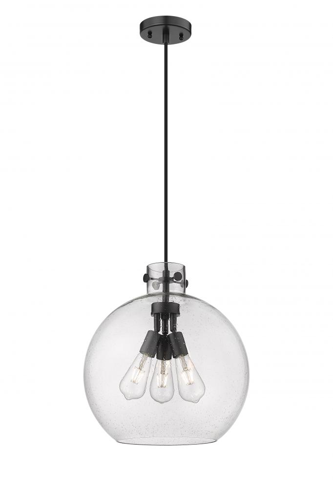 Newton Sphere - 3 Light - 16 inch - Matte Black - Cord hung - Pendant