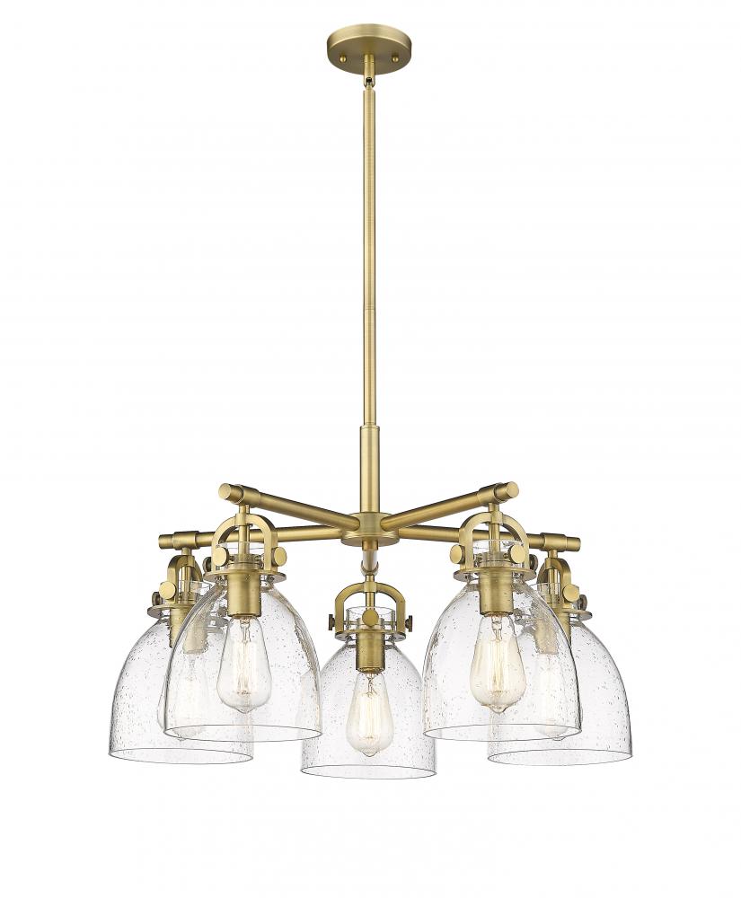 Newton Bell - 5 Light - 26 inch - Brushed Brass - Chandelier