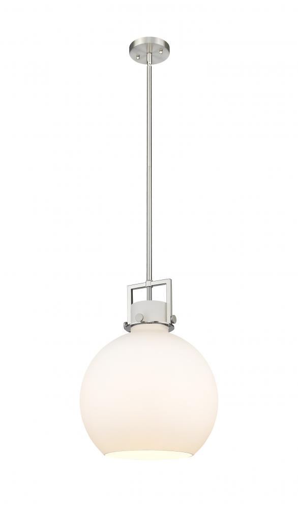 Newton Sphere - 1 Light - 14 inch - Satin Nickel - Pendant