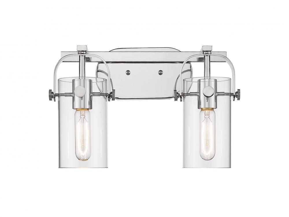 Pilaster II Cylinder - 2 Light - 15 inch - Polished Chrome - Bath Vanity Light