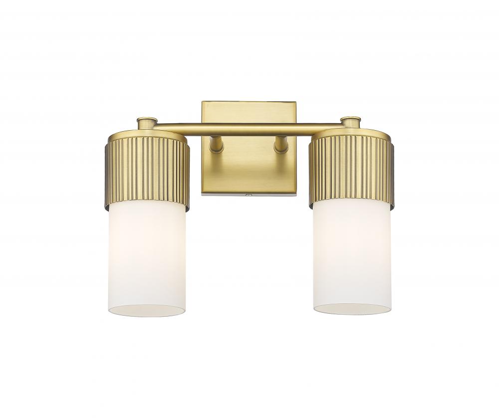 Bolivar - 2 Light - 14 inch - Brushed Brass - Bath Vanity Light