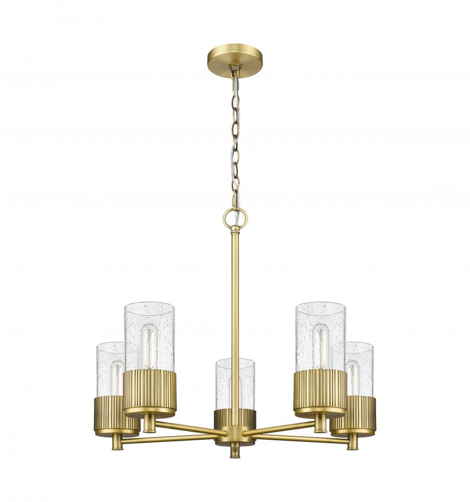 Bolivar - 5 Light - 25 inch - Brushed Brass - Chain Hung - Chandelier