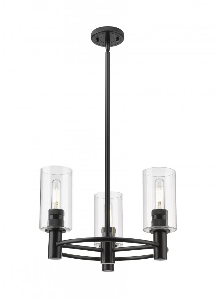 Crown Point - 3 Light - 18 inch - Matte Black - Pendant