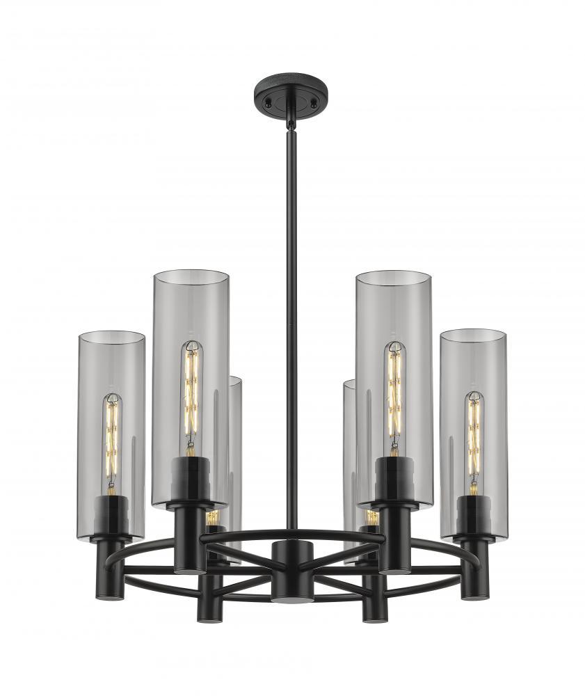 Crown Point - 6 Light - 24 inch - Matte Black - Chandelier