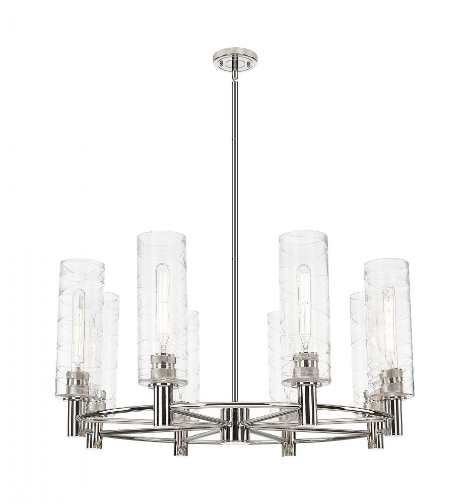 Crown Point - 8 Light - 32 inch - Polished Nickel - Chandelier