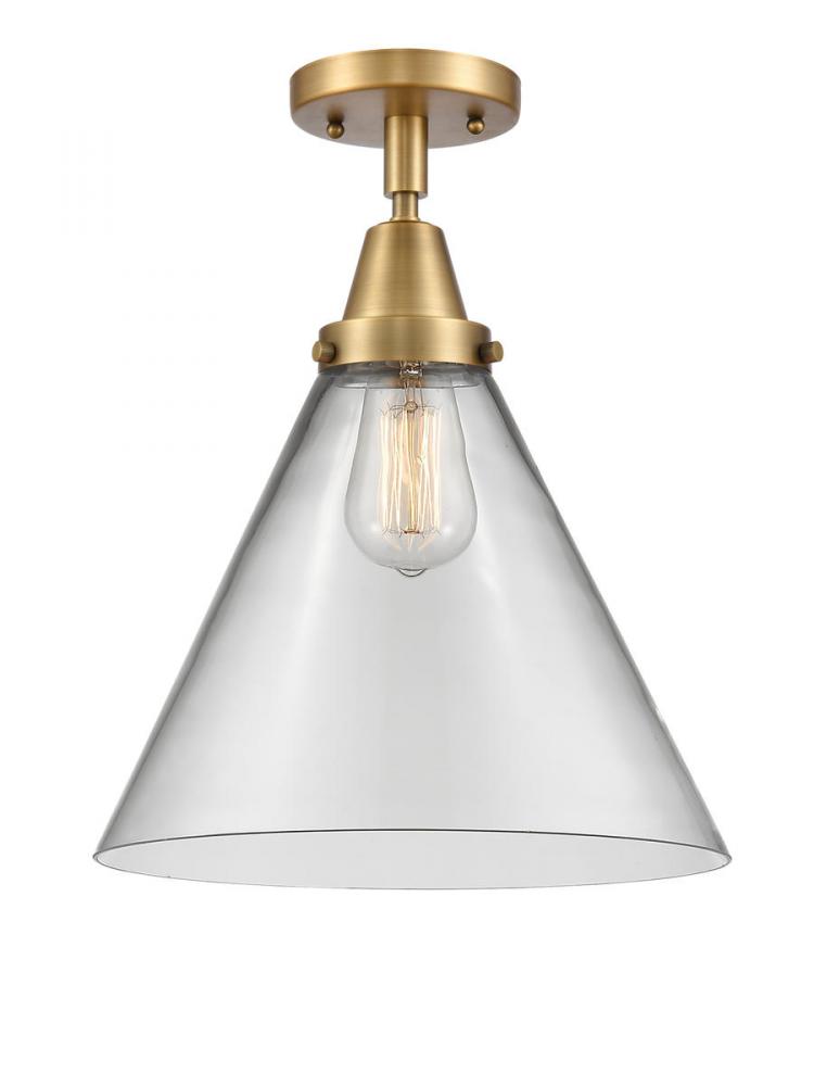 Cone - 1 Light - 12 inch - Brushed Brass - Flush Mount