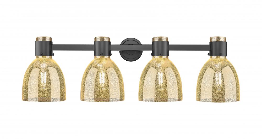 Lawton Bell - 4 Light - 27 inch - Matte Black - Bath Vanity Light