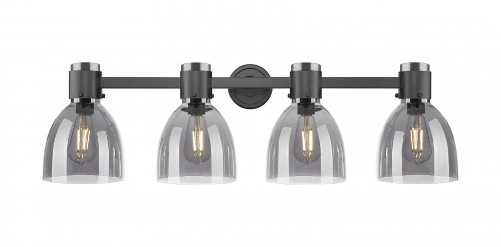Lawton Bell - 4 Light - 27 inch - Matte Black - Bath Vanity Light