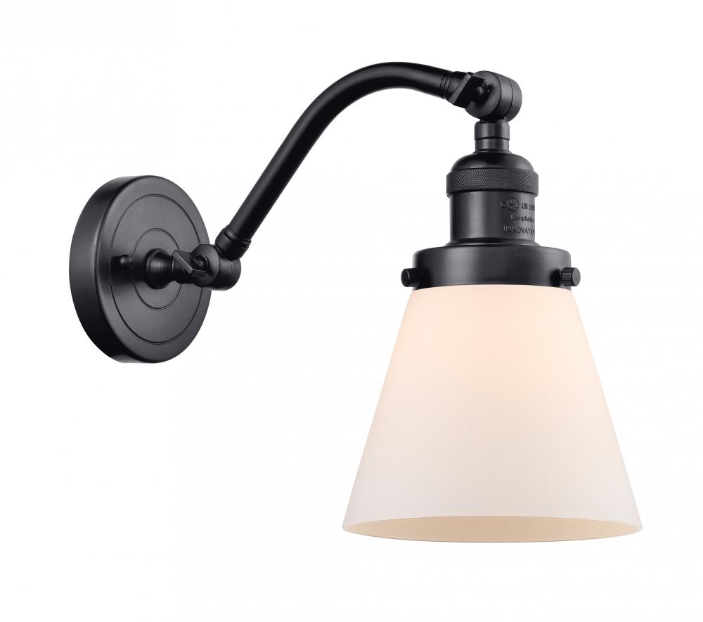 Cone - 1 Light - 7 inch - Matte Black - Adjustable Sconce