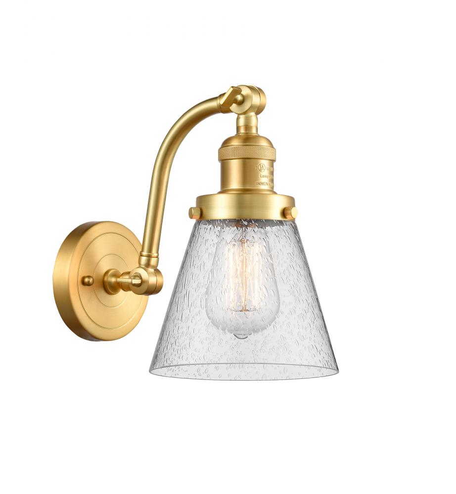 Cone - 1 Light - 7 inch - Satin Gold - Adjustable Sconce