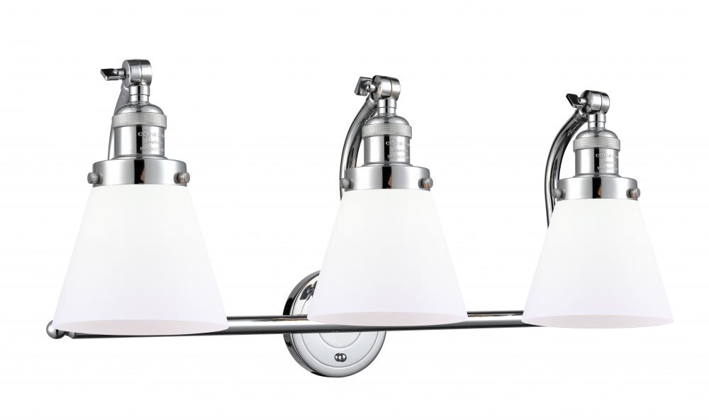 Cone - 3 Light - 28 inch - Polished Chrome - Bath Vanity Light