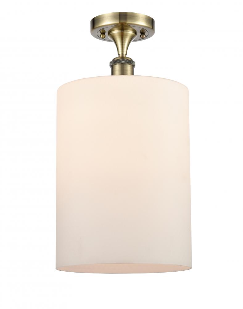 Cobbleskill - 1 Light - 9 inch - Antique Brass - Semi-Flush Mount