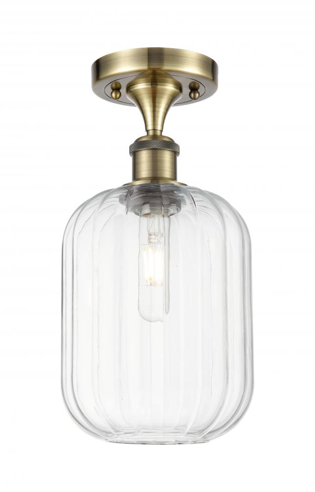 Preston Cylinder - 1 Light - 7 inch - Polished Chrome - Semi-Flush Mount